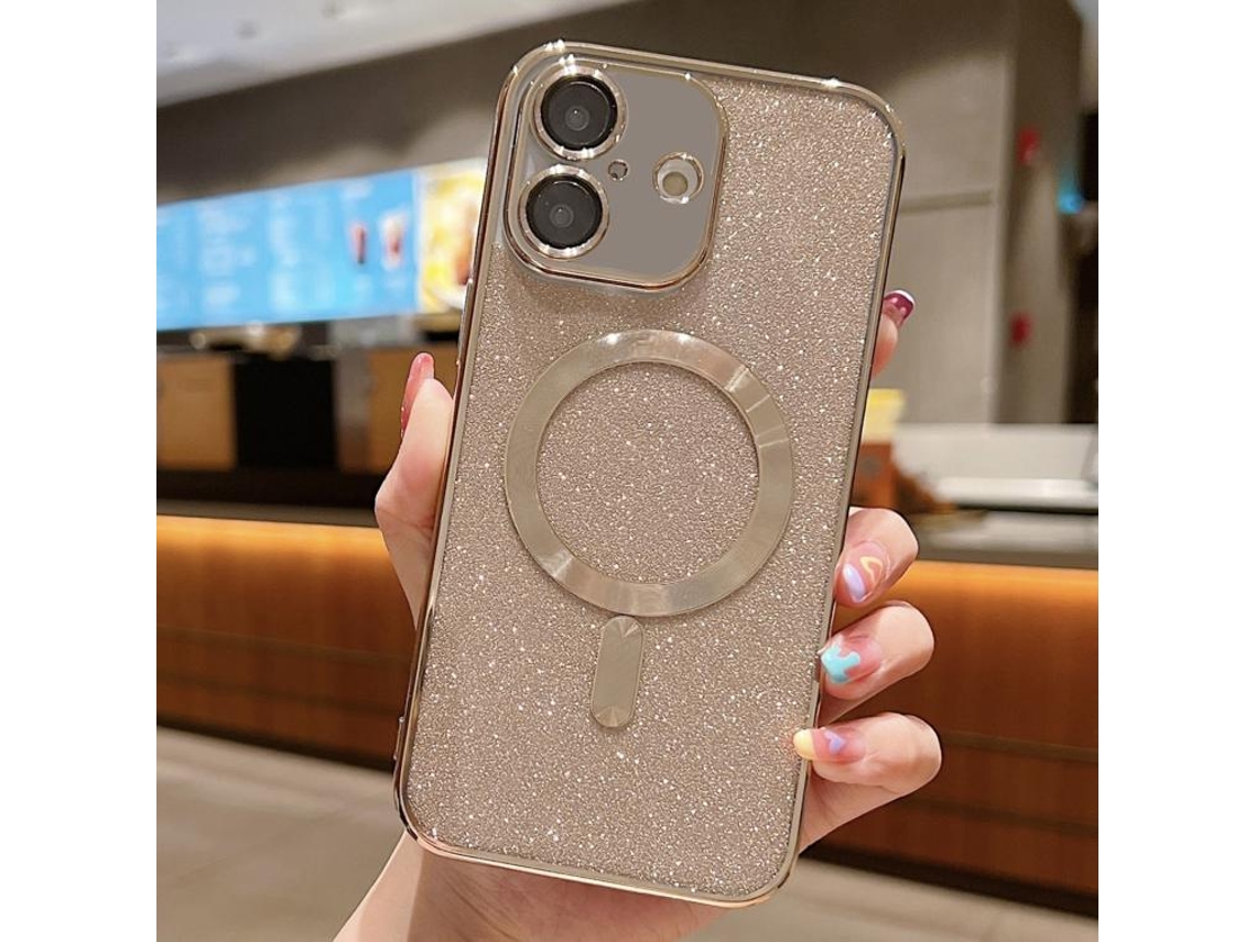 Capa De Tpu Para Iphone 17 - Glitter - Acabamento Eletroplástico - Magsafe