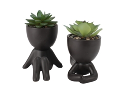 2pcs Vasos de Suculentas Artificiais Mini Humanóides | S/MARCA