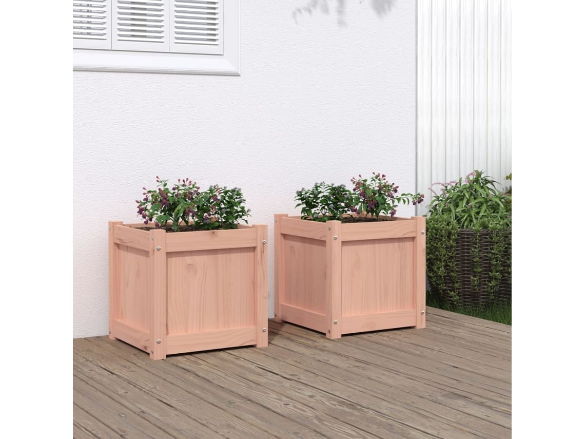 2 Pcs Floreirasvasocaixa De Jardim Madeira De Douglas Maciça Lovely Home