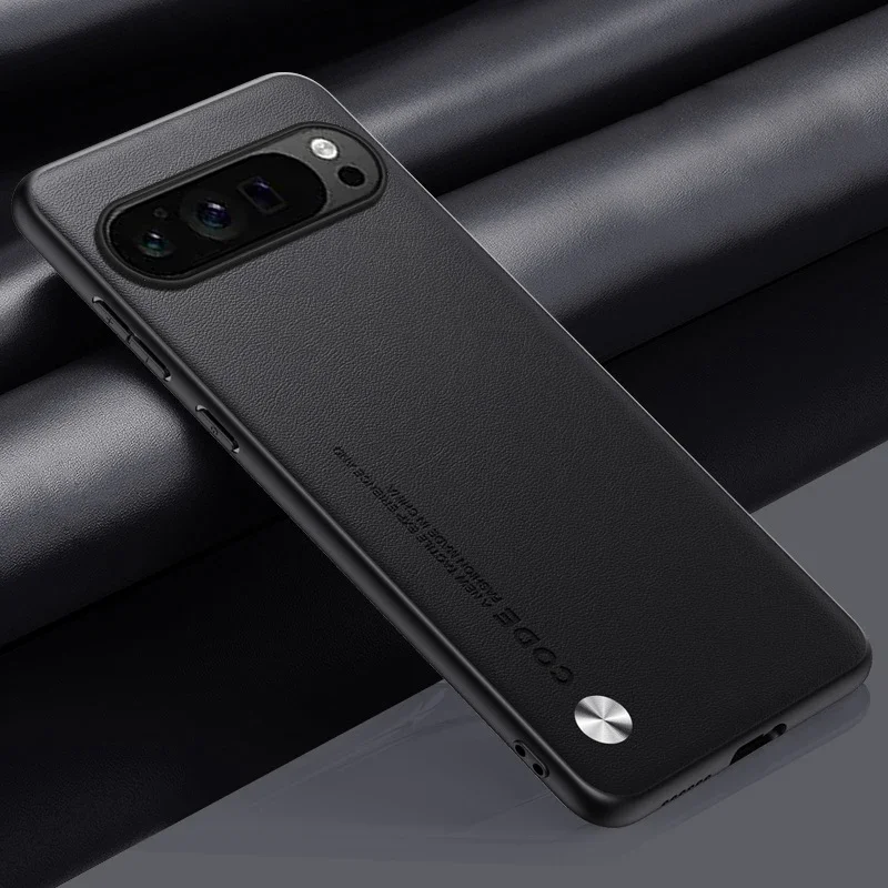 (preto, Google Pixel 9 Pro) Capa Flexível Ultrafina Com Textura De Couro Estilo Executivo Resistente A Impactos E Com Toque Agradável