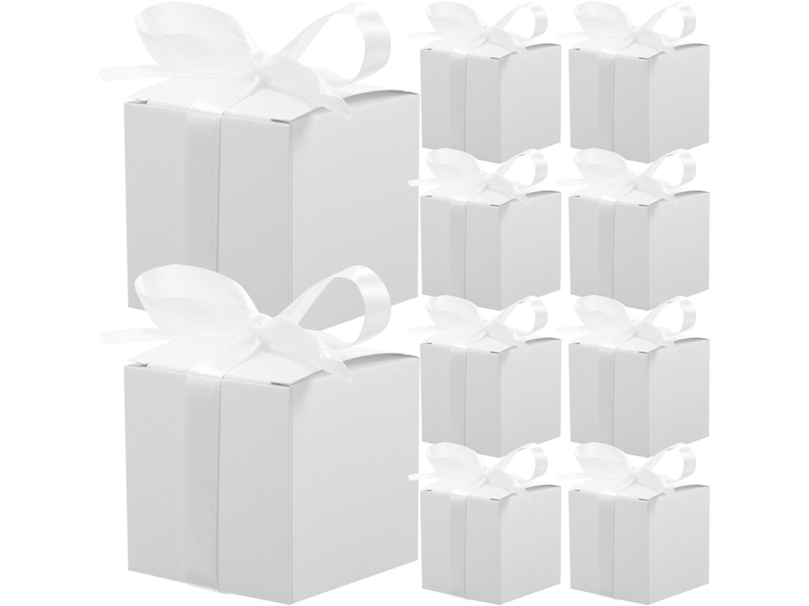 Lote Com 50 Caixas De Papel Dobráveis Brancas Estilo Europeu Para Lembrancinhas.