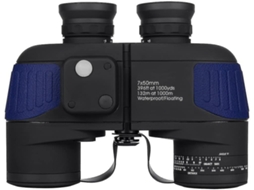 Binóculos Marinhos Militares 7x50 Ip68 Anti Neblina Telêmetro Interno Bússola Navegação Canoagem Aquáticos Caça Pássaros Azul Bestvite