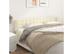Vidaxl Cabeceira De Cama C/ Abas Couro Artificial 183x23x78/88cm Creme