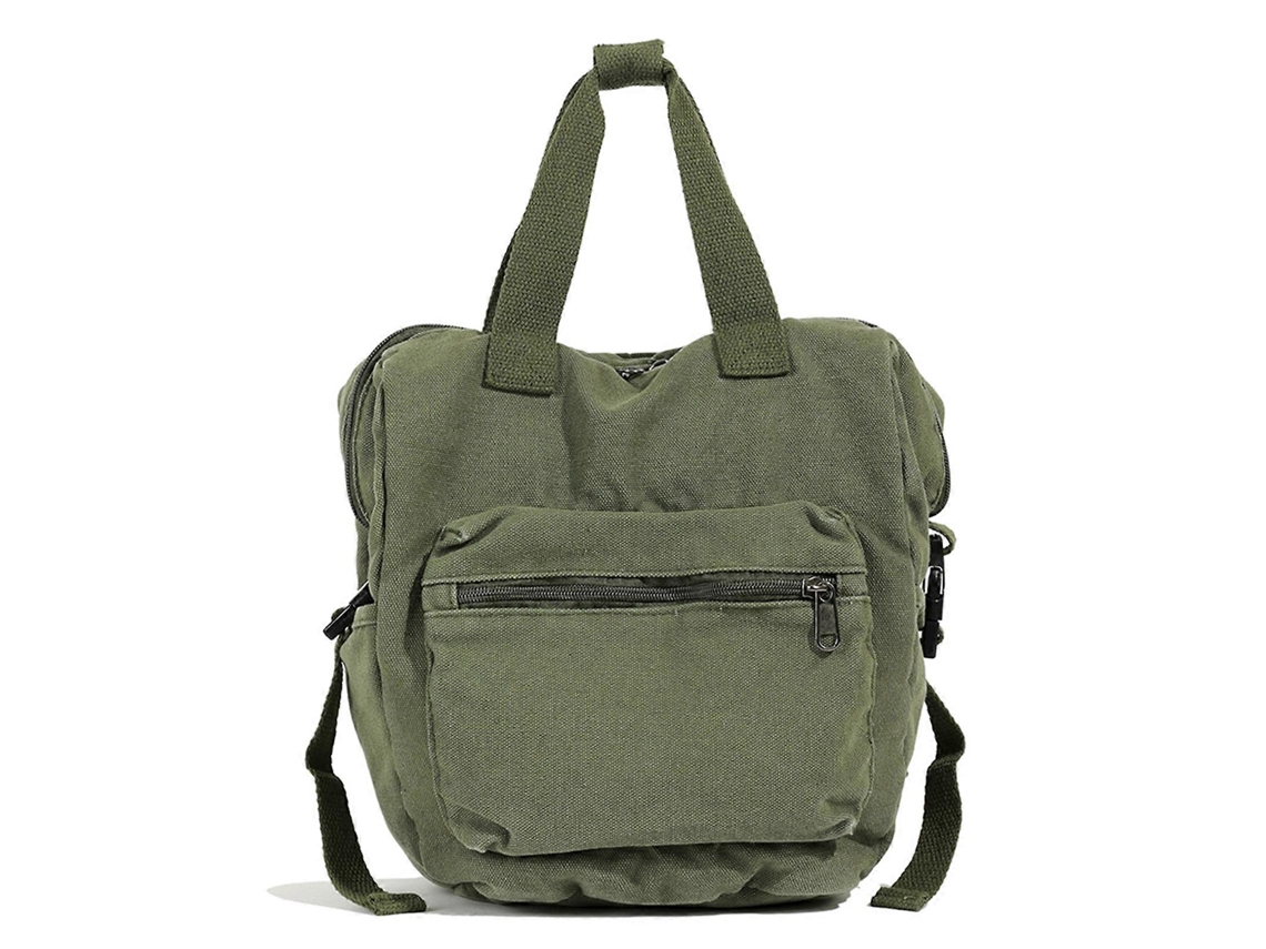 Mochila Feminina Moderna De Lona, Ideal Para Escola E Uso Diário. Combinação Perfeita De Estilo E Praticidade. Cor Verde.