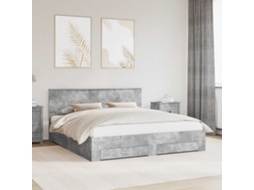 Vidaxl Estrutura Da Cama Cinzento 200 X 200 Cm Derivados De Madeira