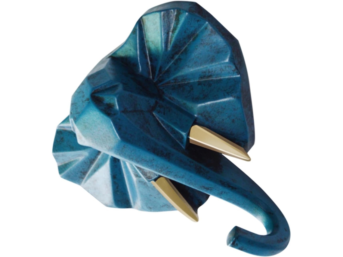 Gancho Parede GOKOCO em resina, cabeça de elefante, suporte decorativo para casacos, chaves e chapéus
