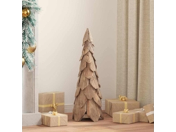 Vidaxl Árvore De Natal Castanho 80 Cm Madeira De Teca Maciça