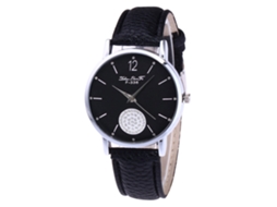 Relógio de Pulso Analógico com Pulseira Pu Classic Dial Quartz para Mulher Zhoulianfa
