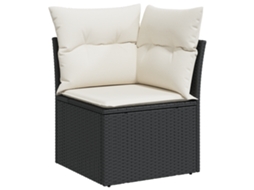 Conjunto 8 Móveis De Rattan Vidaxl Preto Vime Pe (100 X 100 X 71 Cm)