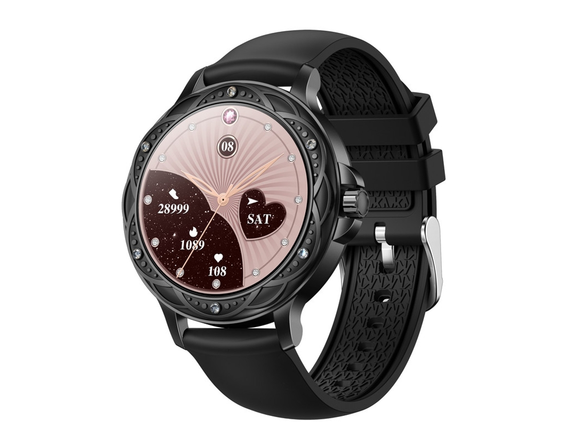 Smartwatch Feminino, Monitor de Frequência Cardíaca, IP67 Resistente à Água, Preto Bestvite