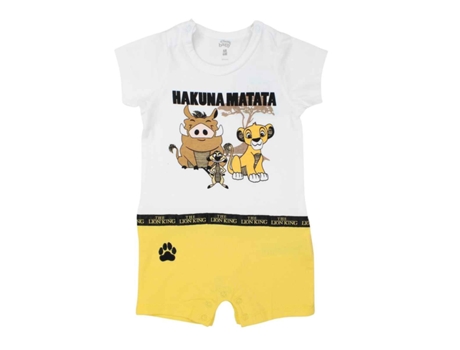Macacão de Criança O REI LEÃO Algodão Amarelo (XS)