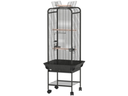 Parque para Cães com toldo, 141x141x151cm, preto e marrom | S/MARCA