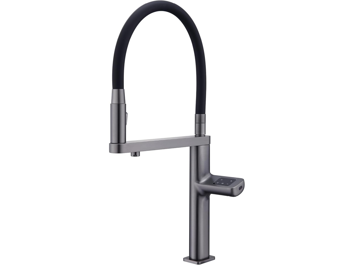 Torneira De Cozinha De Luxo Em Cinza Antracite (g3/8/cinza) Com Visor Digital.