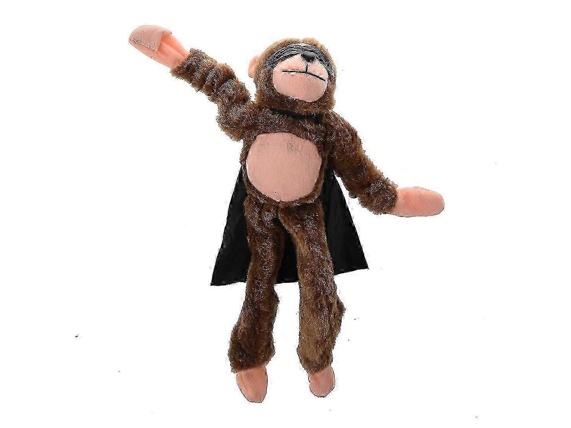 Brinquedo De Macaco, Algodão Pp Macio, Marrom, 11 Polegadas Sem Esticar, Ação Realista Com Som De Colisão, 1 Unidade