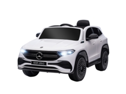 Carro Elétrico Para Crianças Mercedes-benz Eqa 12v Com Música Buzina Velocidade 3-8 Km/h 111,5x69x52,5 Cm Branco