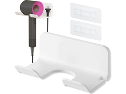 Suporte Adesivo Branco para Secador de Cabelo, Parede Cabelo Banheiro, Organizador D e GOKOCO