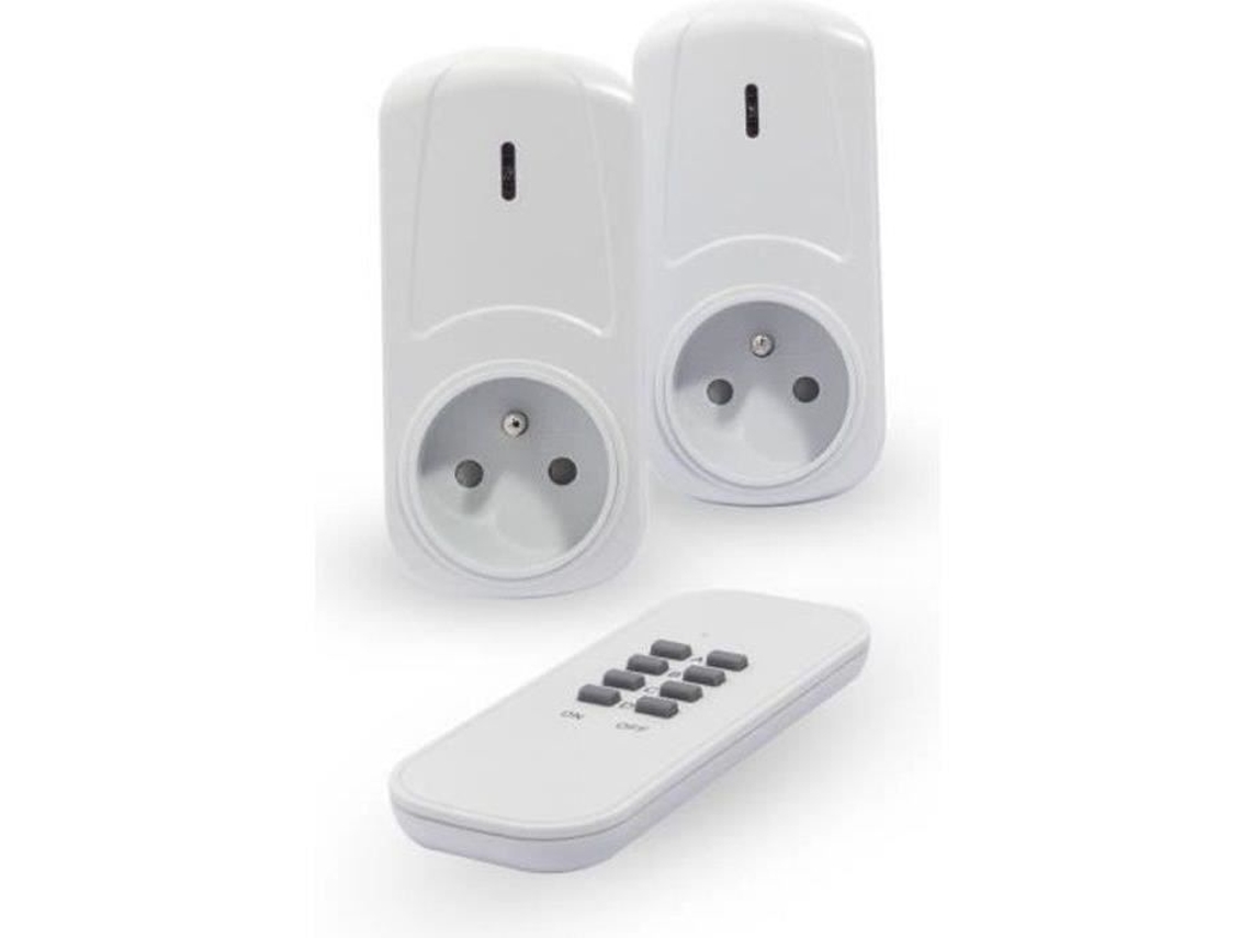 CHACON Conjunto de 2 tomadas on / off com controle remoto