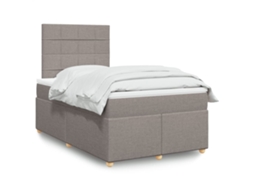 Vidaxl Cama Boxspring C/ Colchão 120x190cm Tecido Castanho-acinzentado