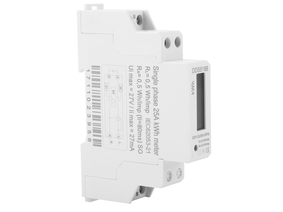 Laxiscreed Dds5188 Medidor Digital Lcd Para Din Rail, Medição De Kwh, 5-25a