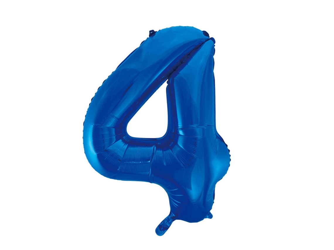 Balão WEFIESTA Foil Número 4 Azul