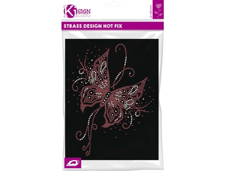 Transfer Termoadesivo com Cravos e Strass Borboleta 20x26 cm Prato Ki