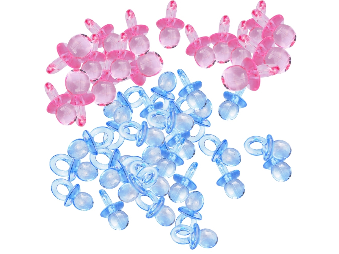 100 Chupetas de Acrílico Mini Festa Bebe Decor Brinquedo