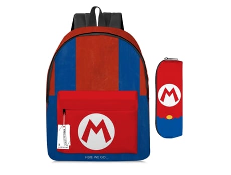 KOHREE Conjunto de Duas Peças de Mochila de Estudante Mario