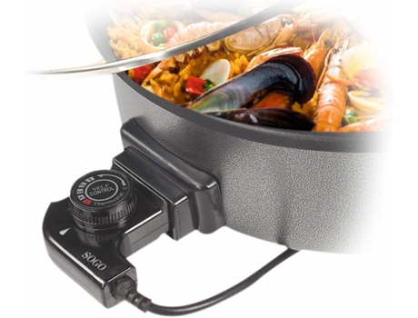 Panela Elétrica SOGO PIZ-SS-10095 (1500 W) — Diâmetro: 36 cm
Profundidade: 7 cm
Revestimento antiaderente de alta qualidade Xylan®
Baixo consumo energético
Tampa em Vidro
Termostato regulável extraível