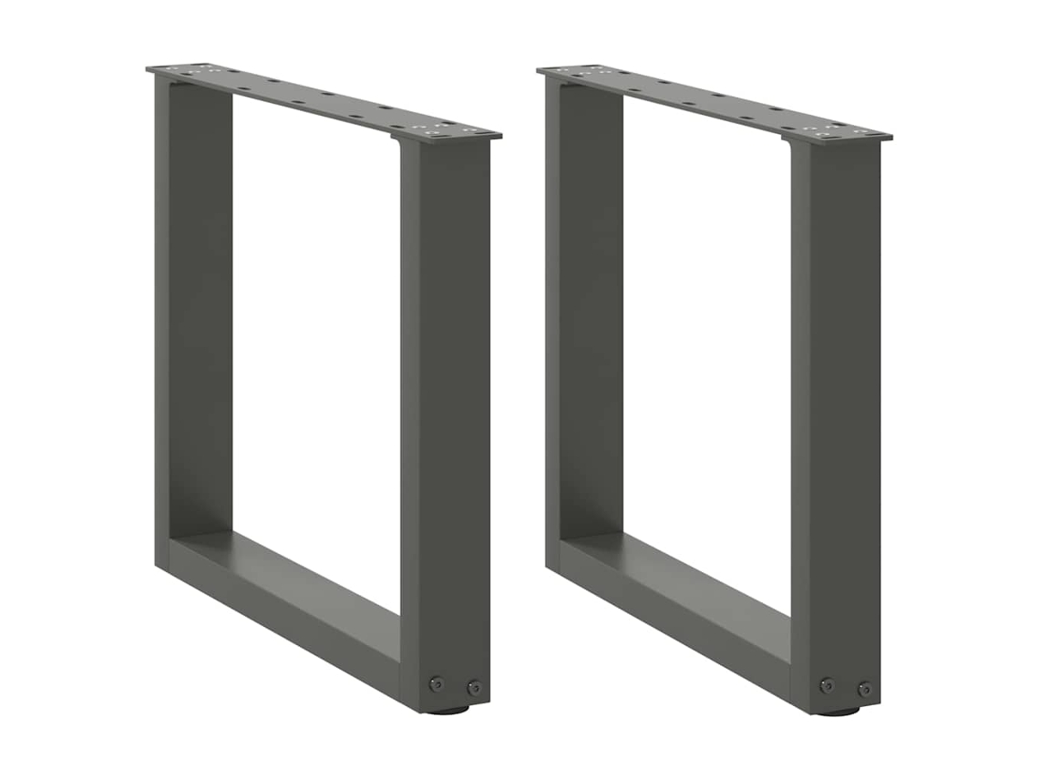 Vidaxl Pés Para Mesa De Centro Em Forma De U, 2 Peças, Antracite, 50x (42-43) Cm, Aço