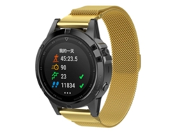 Bracelete para Garmin Fenix 8 / 7 / 6 / 5 Metal Milanês com Ajuste Rápido Dourada XIAOMOYU (22mm)