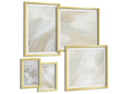 Composição De Quadros Padrões Minimalistas Abstratos Moldura Dourada Imagens Para Um Quarto Infantil Espelharte (conjunto De 5 Imagens)