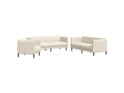 Sofa Set, Sofa Sets Vidaxl Creme Tecido (n/a)