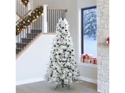 Vidaxl Árvore De Natal Articulada Artificial Branco 240 Cm Pe E Pvc