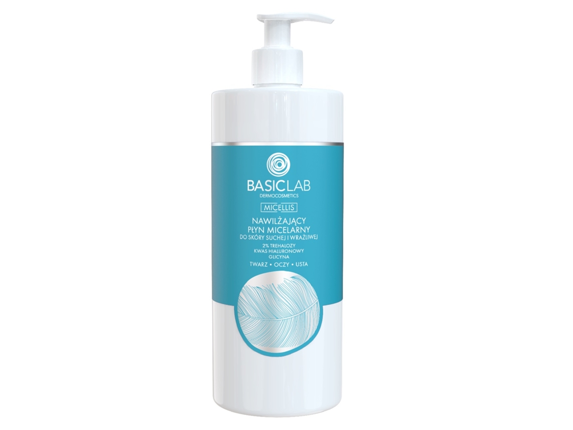 500ml Hydrating Micellar Water Trehalose, Hyaluronic Acid Glycine For Dry Sensitive Skin Basiclab