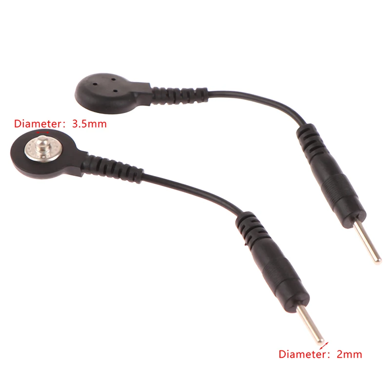 2/4 Botões Para Eletrodos De Eletroterapia, Cabos Choque Elétrico Massageador Tens, Cabo Conexão Massagem E Relaxamento. Hot~06154