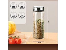 Frasco para Condimentos em Vidro Borossilicato de Alta Qualidade , Transparente, com Tampa de Rosca. MDUG (300 Ml)