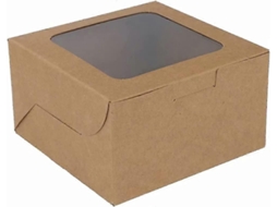 Pacote Com 50 Caixas De Papel Kraft Marrom Para Confeitaria Janela Acsergery, Presente Marrom.