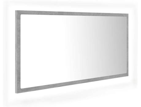 Espelho VIDAXL LED (Cinzento Cimento - Aglomerado de Madeira - 90x8.5x37 cm)