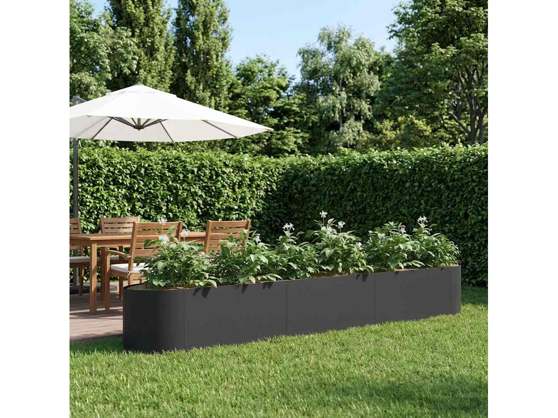 Vidaxl Cama De Jardim Elevada Preto 300 X 40 X 40 Cm Aço