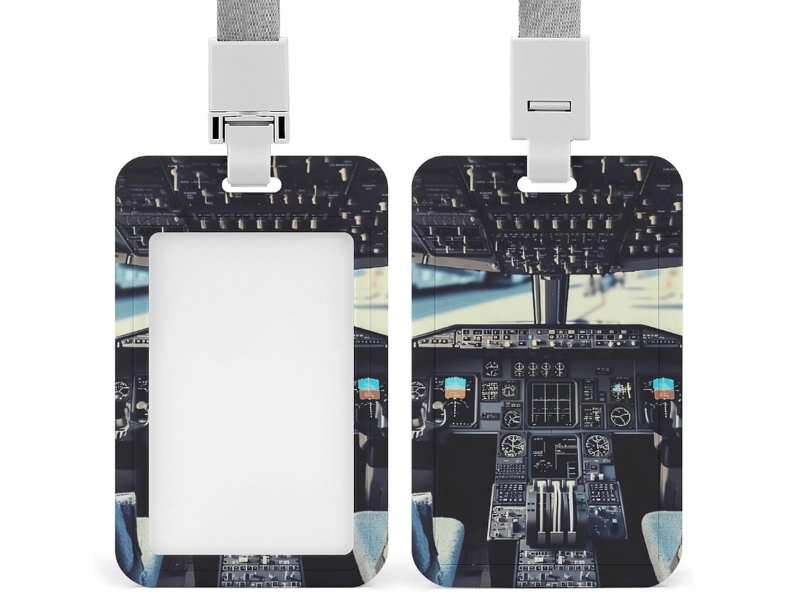 Suporte Crachá, Suporte Vertical Cabine Aeronave Estampada Com Cordão, Protetor de Cartão À Prova D Água