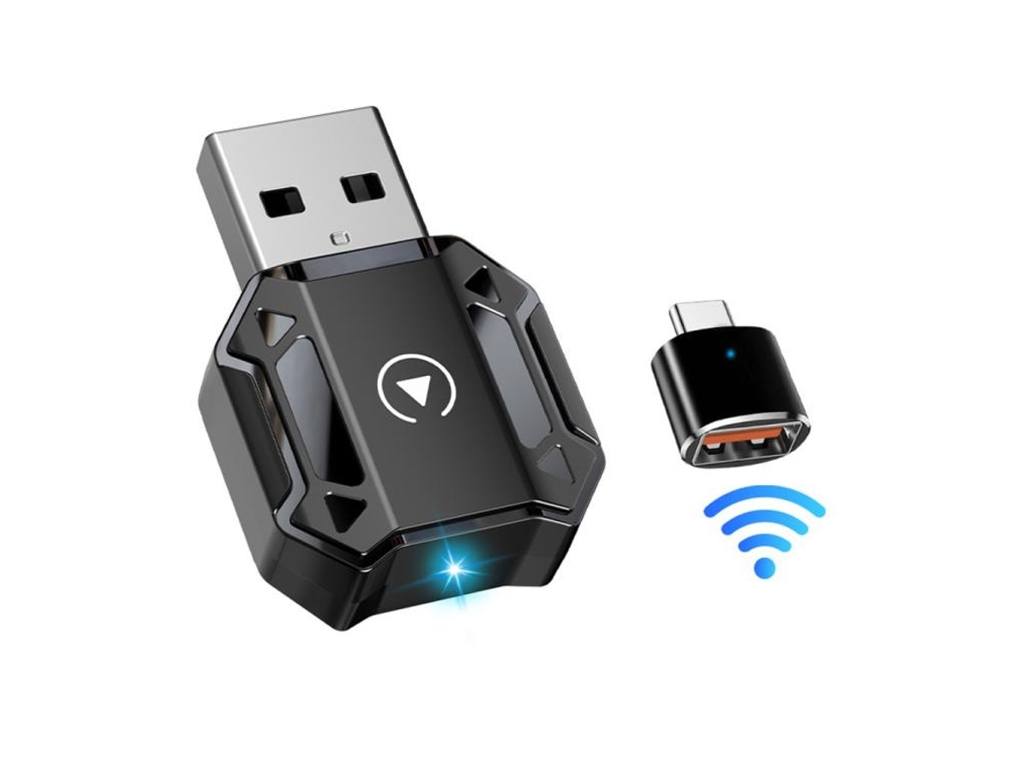 Conversor Wireless ZRUXE M36 para Carplay e Android Auto (Wi-Fi 5.8G/2.4G, Bt 5.4, plug and play, compatível com iOS e Android) | ZRUXE