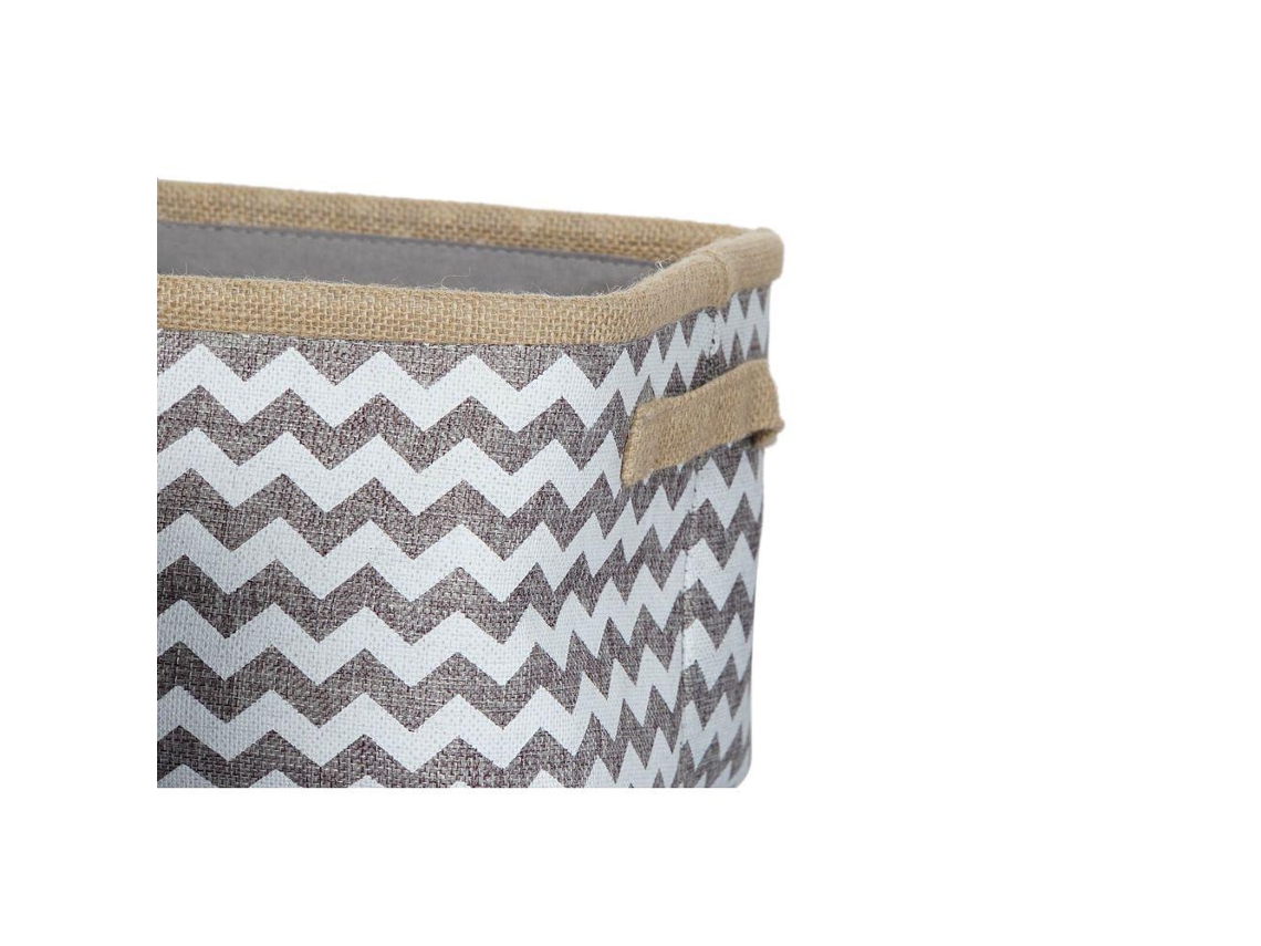 Conjunto de Cestas Dkd Home Decor Poliéster Jute Zig-Zag Boho 3 Pcs