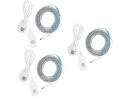 Conjunto De 3 Fitas De Led Com Sensor Inteligente Para Ambientes Internos, Ideal Para Iluminação Noturna Em Closets