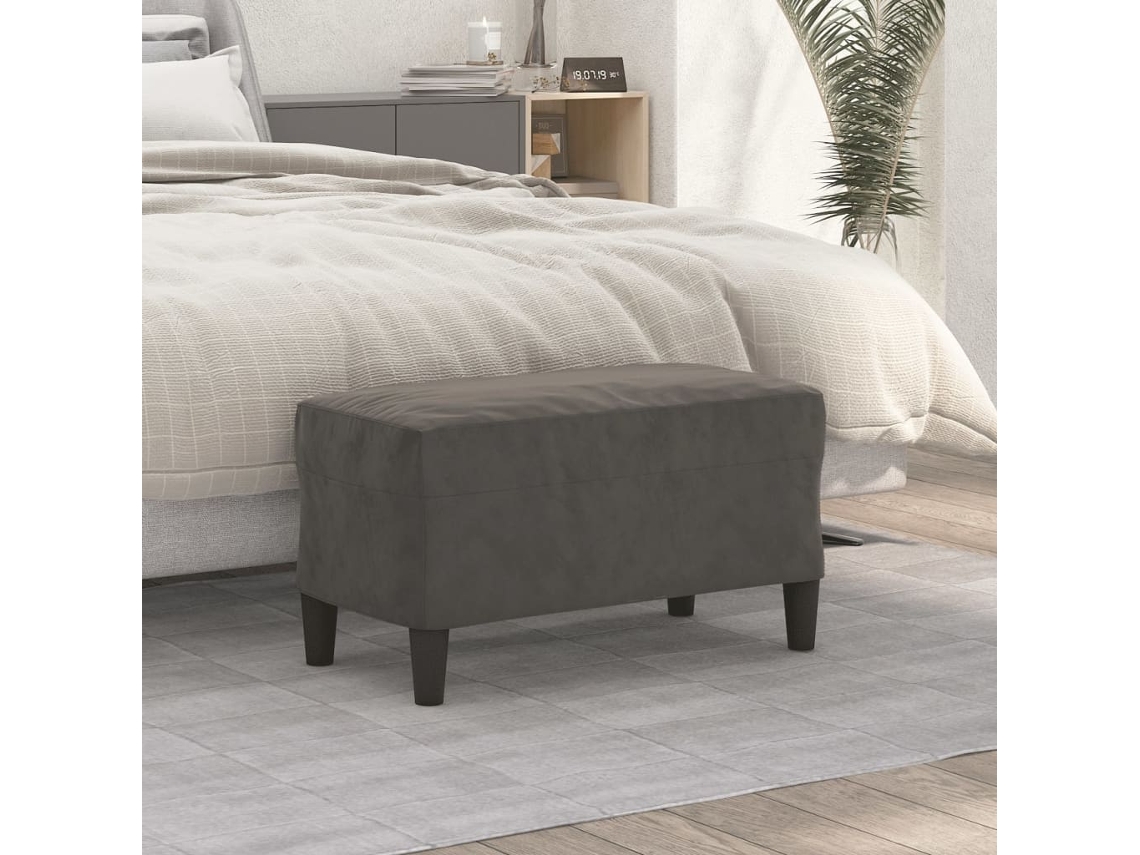 Vidaxl Banco 70x35x41 Cm Veludo Cinza-escuro