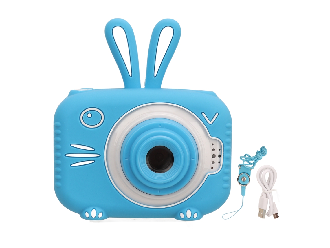 Mali câmera Digital Infantil 1080p com Tela de 2 Polegadas para Meninos e Meninas Brinquedo Presente H2 Coelho Azul