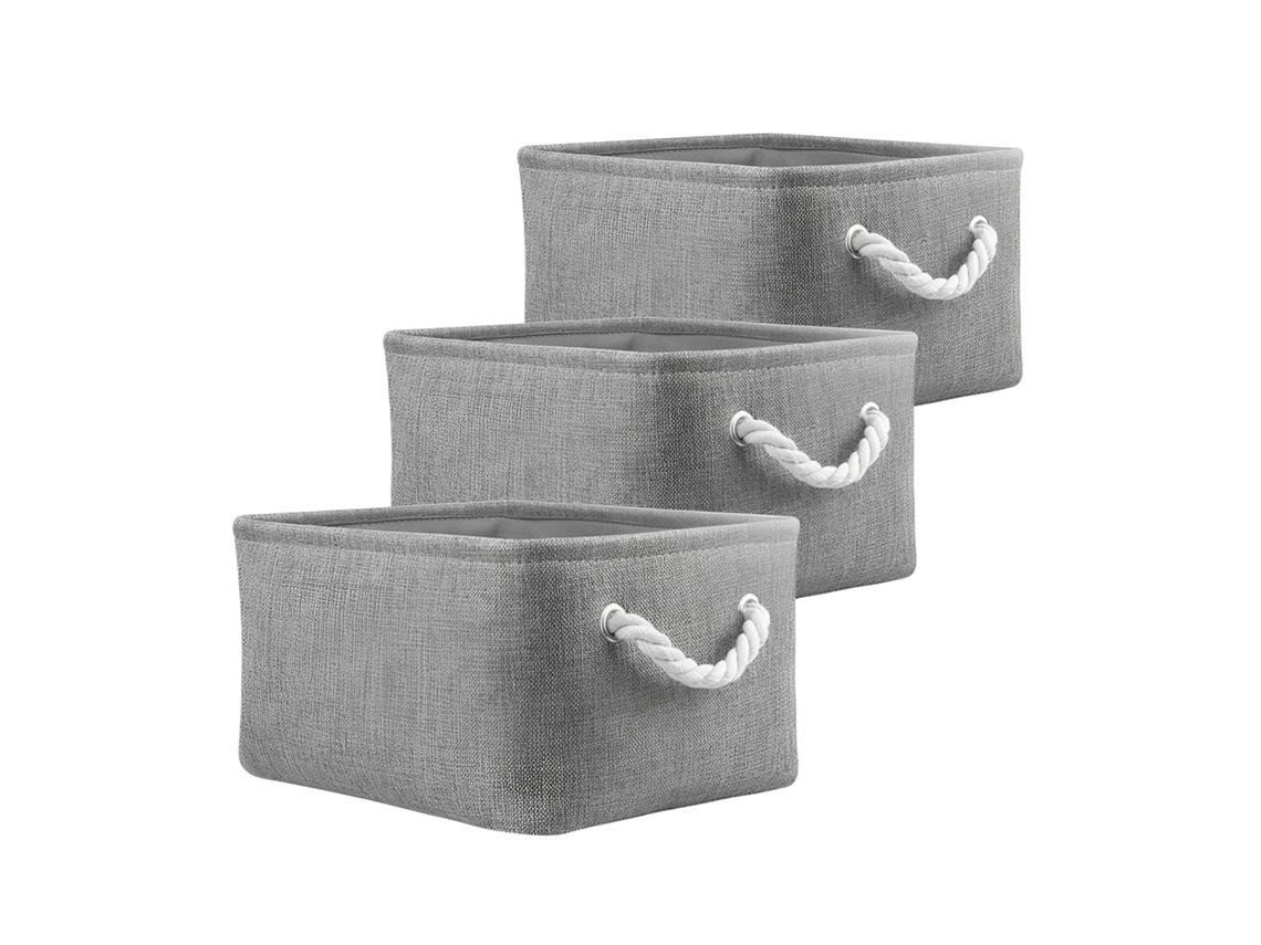 MEOIRUERY Caixas De Armazenamento Dobráveis, Cestos De Tecido, Conjunto De 3