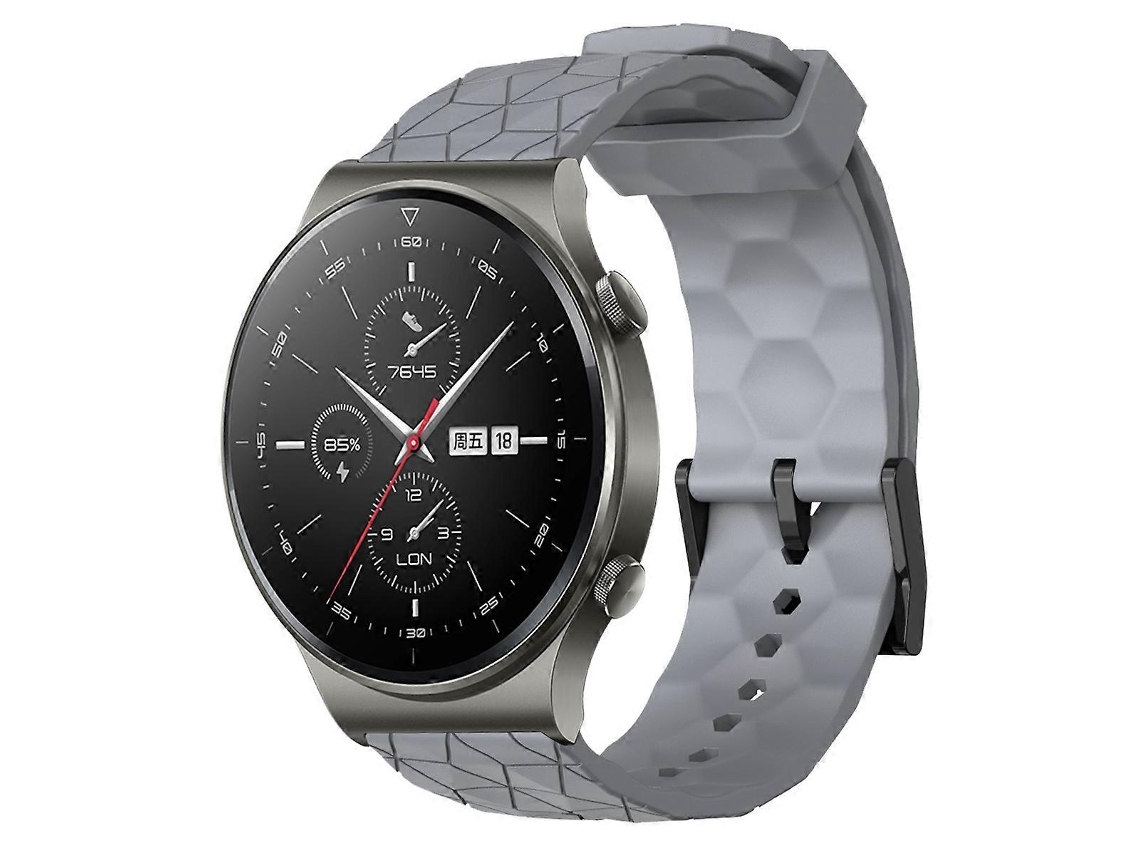 Pulseira De Silicone De Cor Sólida Com Estampa De Futebol Para Huawei Gt2 Pro 22mm
