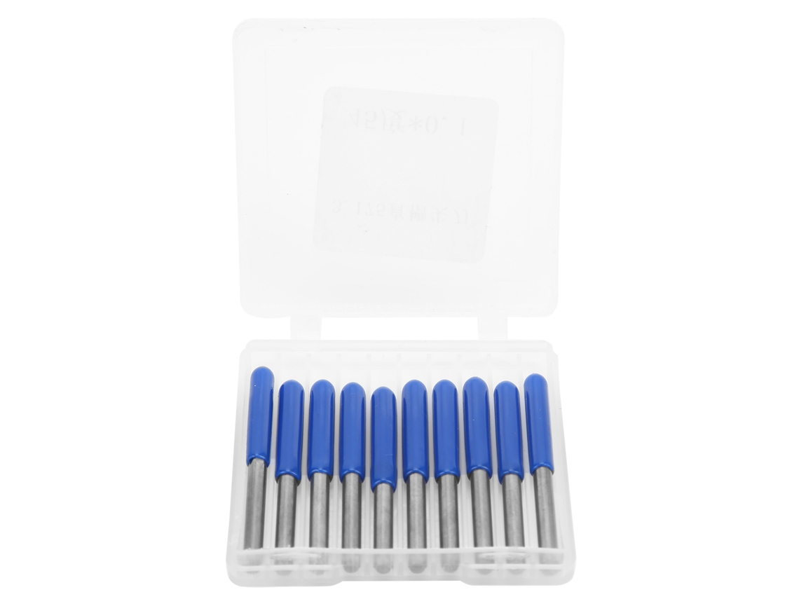 10pcs Broca De Fresadora 3.175mm Aço-tungstênio Cutter 45° Para Gravura Em Madeira