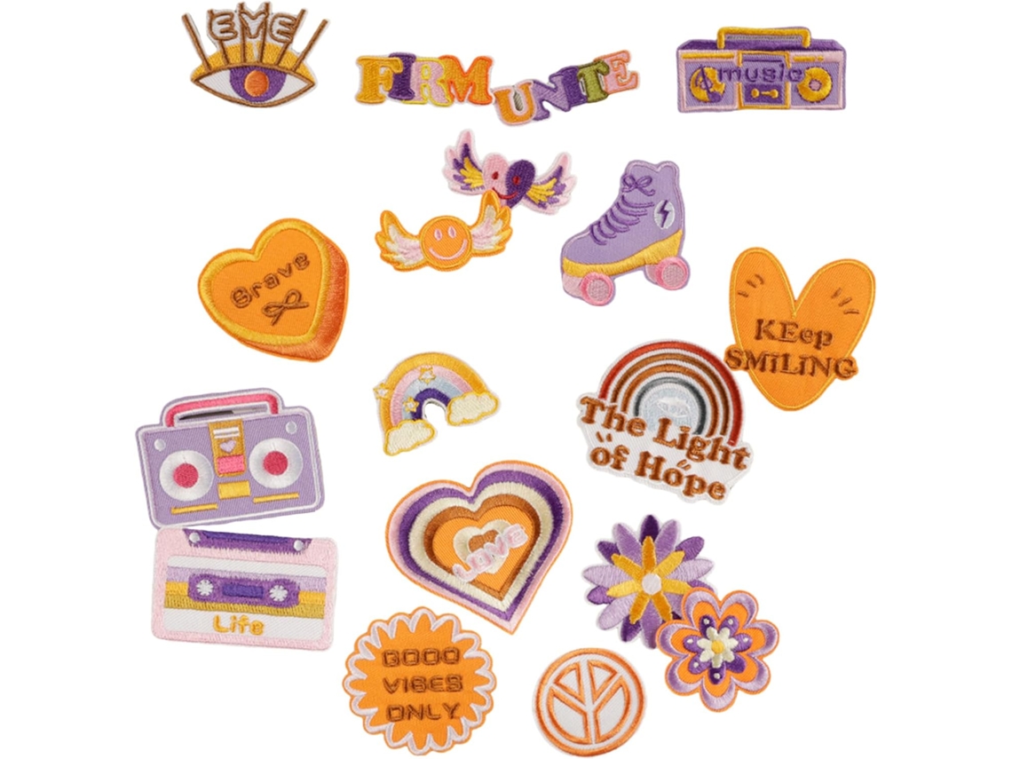 Conjunto de 18 Apliques Bordados SFUSHOS para Costura