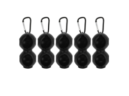 5 Peças de Capa Dupla de Silicone para Bolas de Golfe, Protetora, Bolsa, Preto | S/MARCA